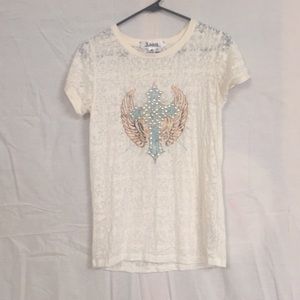 Woman’s T-Shirt By Adiktd, Flying Cross Design, M